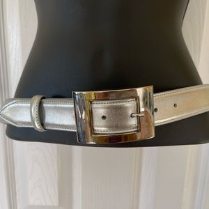 Captiva Genuine Leather Silver Belt Size M